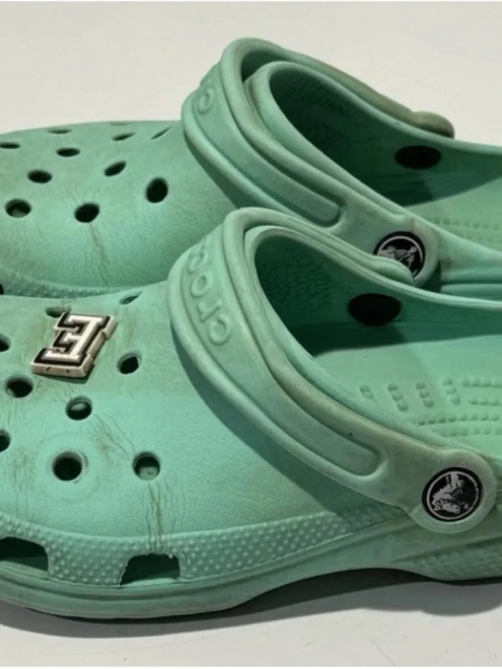 CROCS Kids Classic Clog in Mint Green with Charms